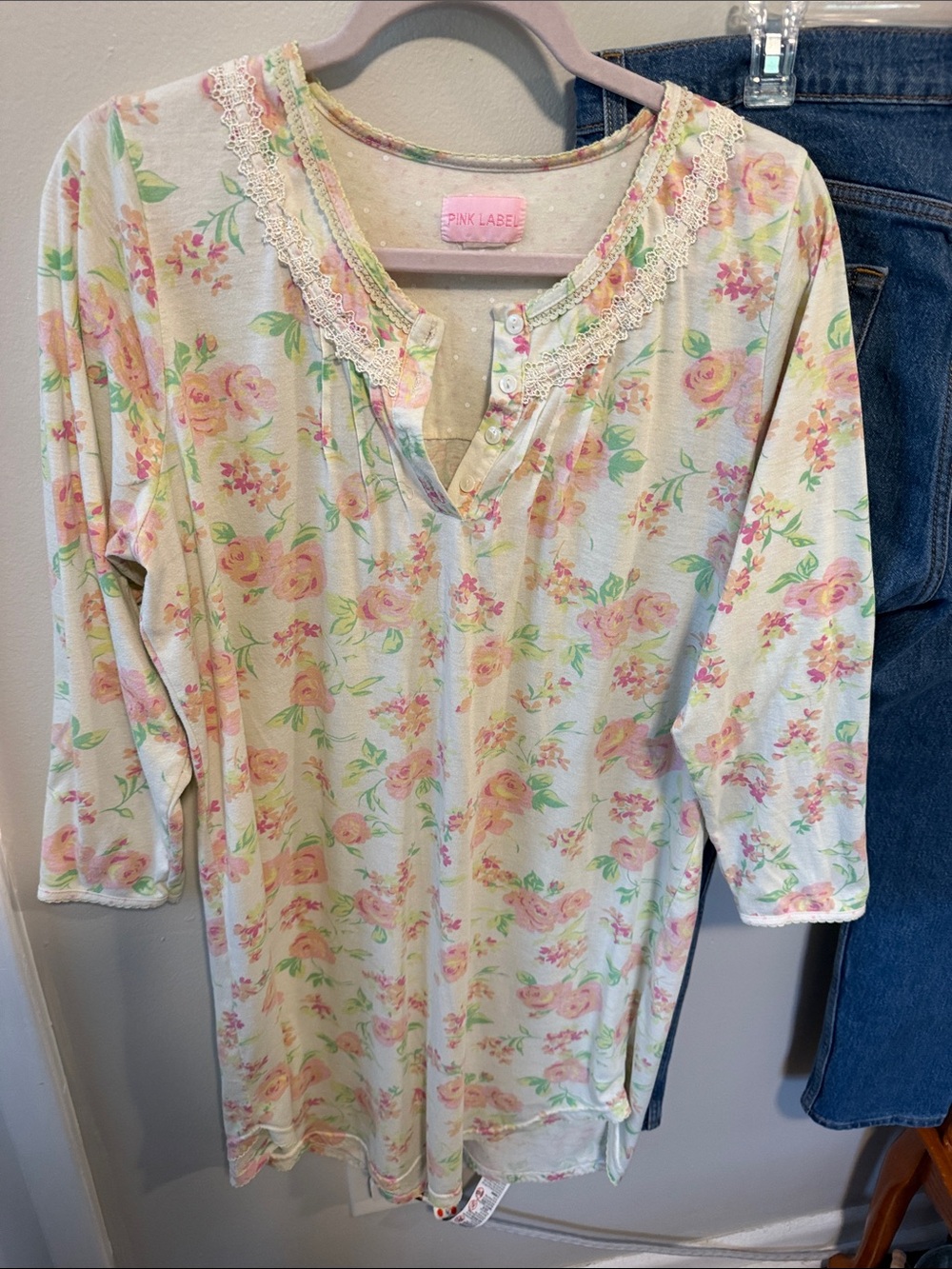 Vintage Oscar De La Renta Floral Nightgown